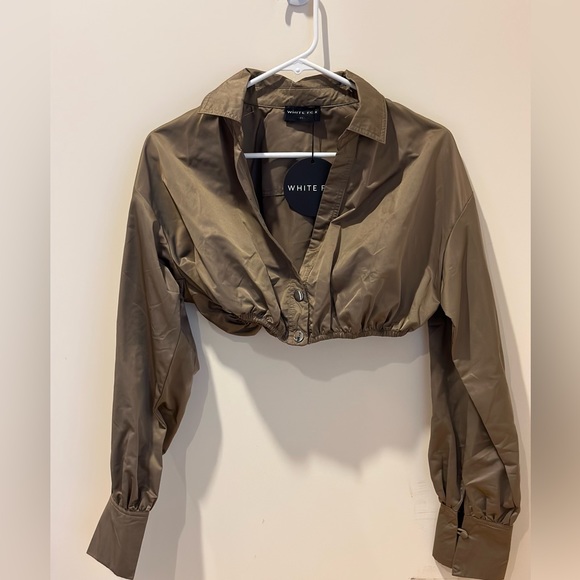 Womens Two Piece Long Sleeve Top & Mini Skirt Set Brown - White Fox, XS NWT - Picture 7 of 10